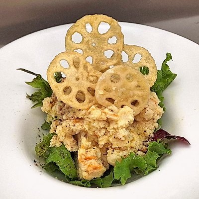 自家製ポテトサラダ レンコンチップス添え